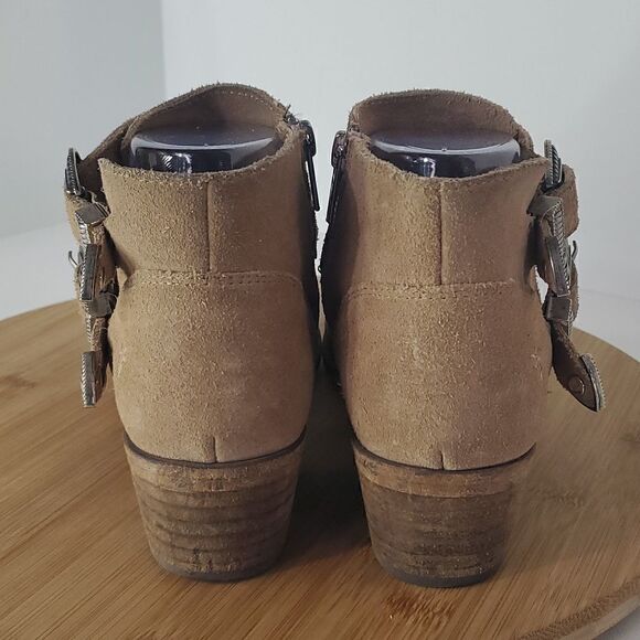 Frye Women's Ray Western Shootie Beige Ankle Booties Size 6M - Picture 7 of 14